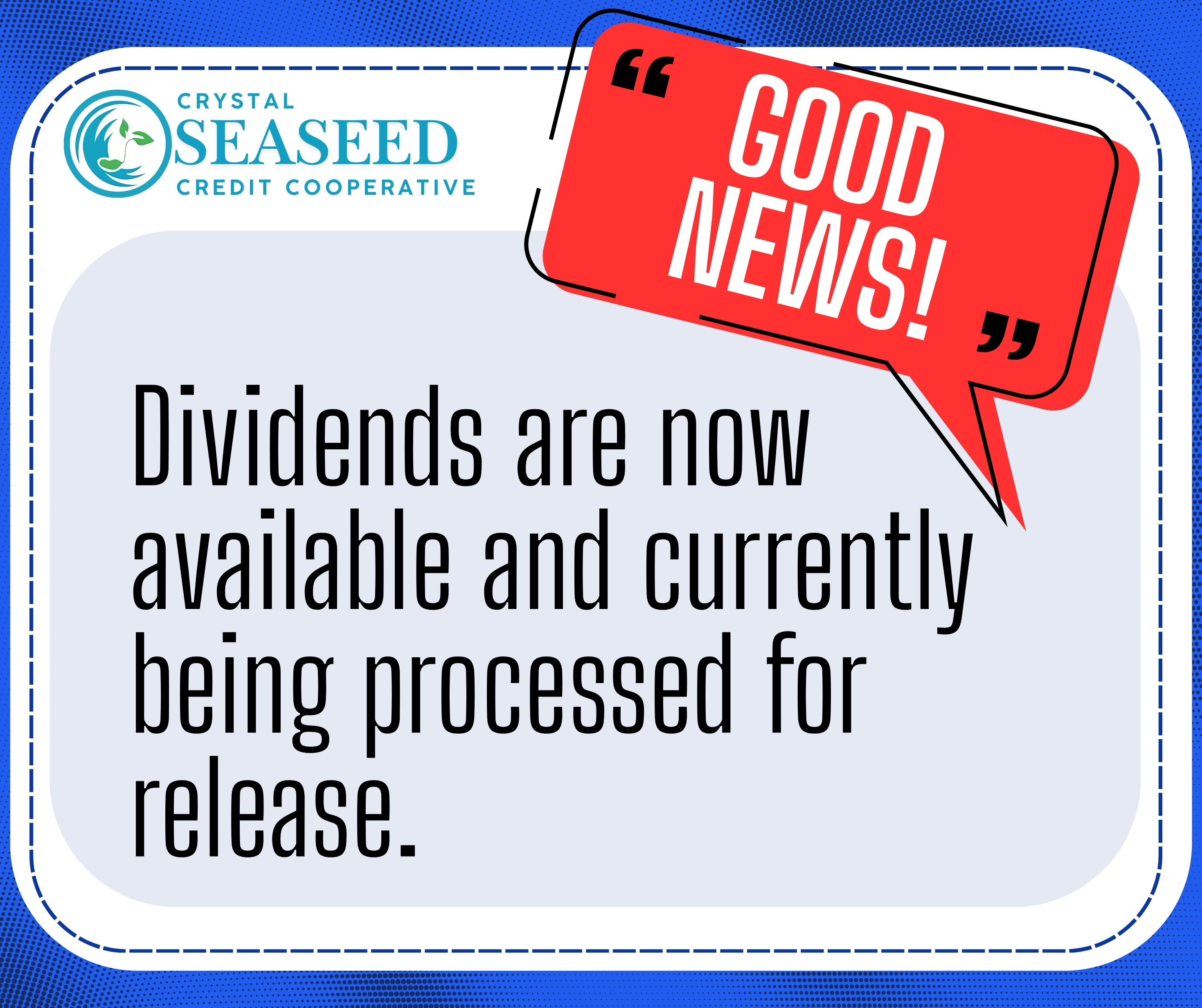 Release of ISCPR Dividends-- START Today, Friday, April 24,2026.
